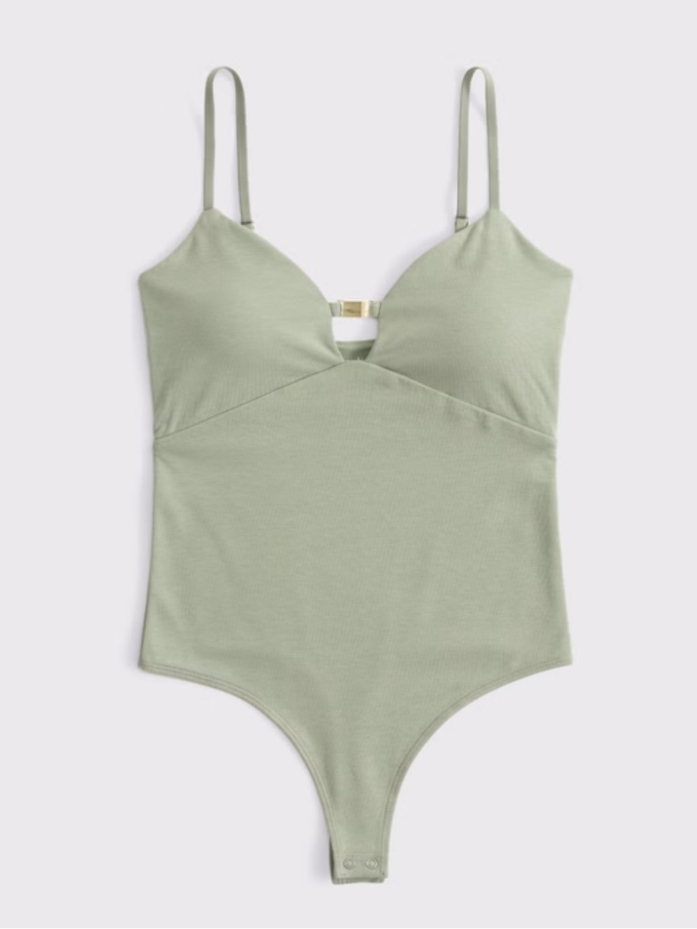 Abercrombie & Fitch • Olive Green Bra Free Hardware Thong Bodysuit